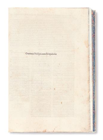 INCUNABULA  PHILELPHUS.  Orationes. 1492 + PHILELPHUS.  Epistolae.  1493/94 + BRUNI.  Epistolarum familiarum libri VIII.  1495